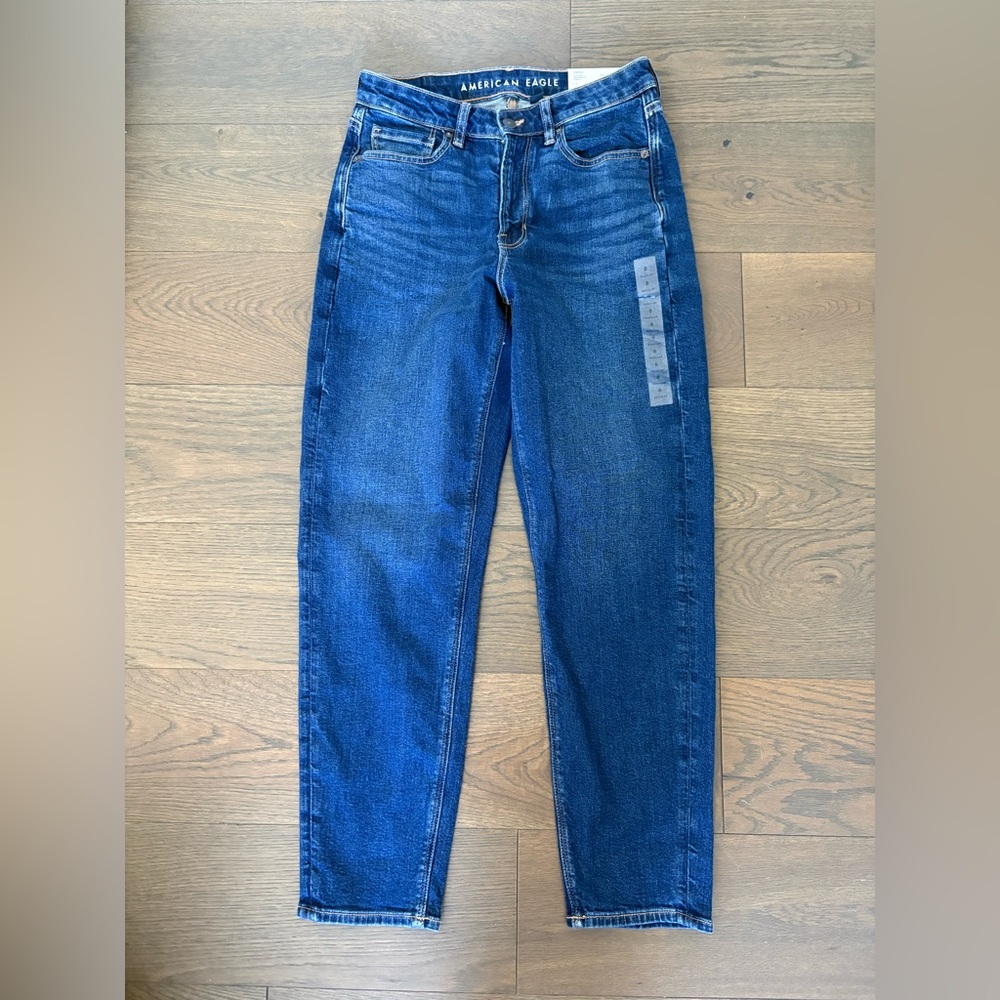 American Eagle Outfitters Women's Stretch Mom Jeans Super High Rise - Picture 2 of 7